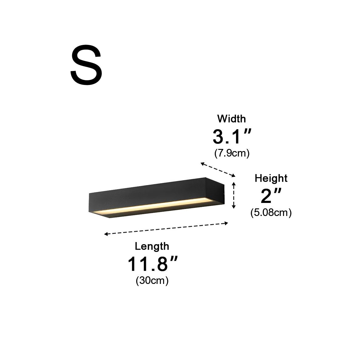 Modern Minimalist Waterproof Black LED Outdoor Porch Wall Light
