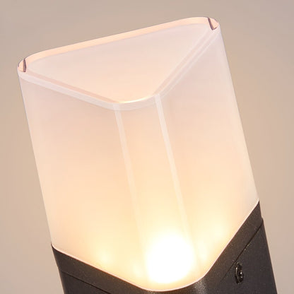 Modern 3-Sided Solar Triangle LED Outdoor Pathway Bollard Light