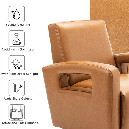 Modern 360 ° Faux Leather Swivel Accent Chair Armchair Single Sofa