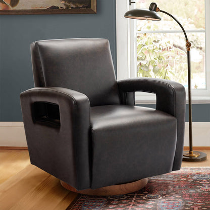 Modern 360 ° Faux Leather Swivel Accent Chair Armchair Single Sofa