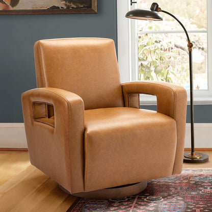Modern 360 ° Faux Leather Swivel Accent Chair Armchair Single Sofa