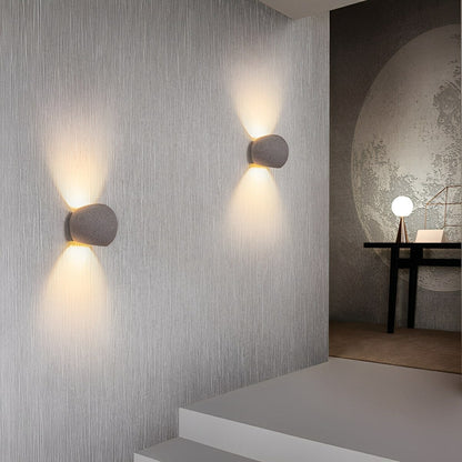 Modern Concrete Egg-Shaped Up and Down LED Wall Sconces
