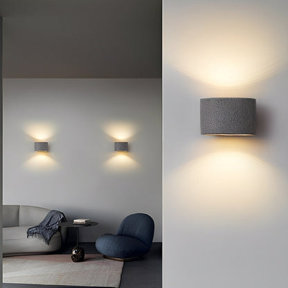 Modern Concrete Oval Up and Down LED Wall Sconces