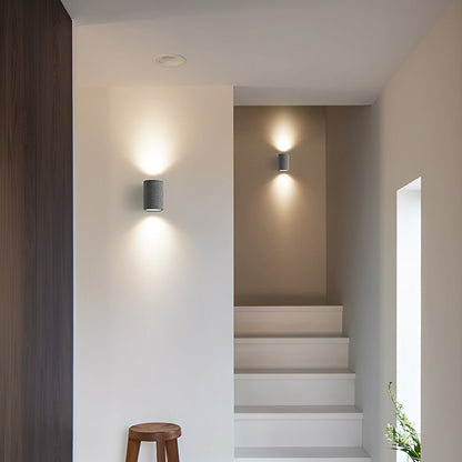 Modern Concrete Oval Up and Down LED Wall Sconces