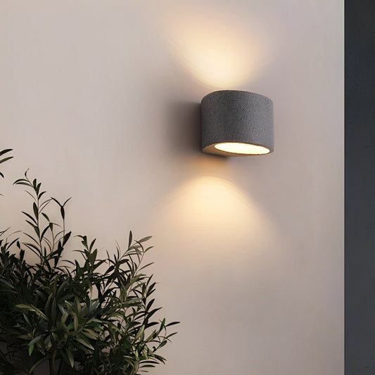 Modern Concrete Oval Up and Down LED Wall Sconces