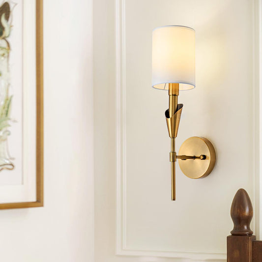 Modern Indoor Wall Sconces with White Fabric Shade