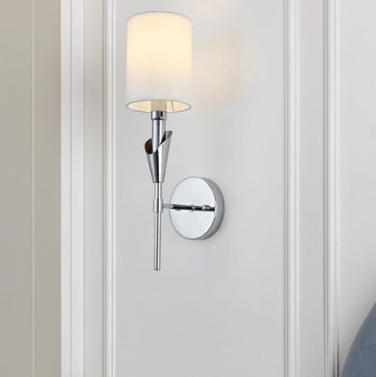Modern Indoor Wall Sconces with White Fabric Shade