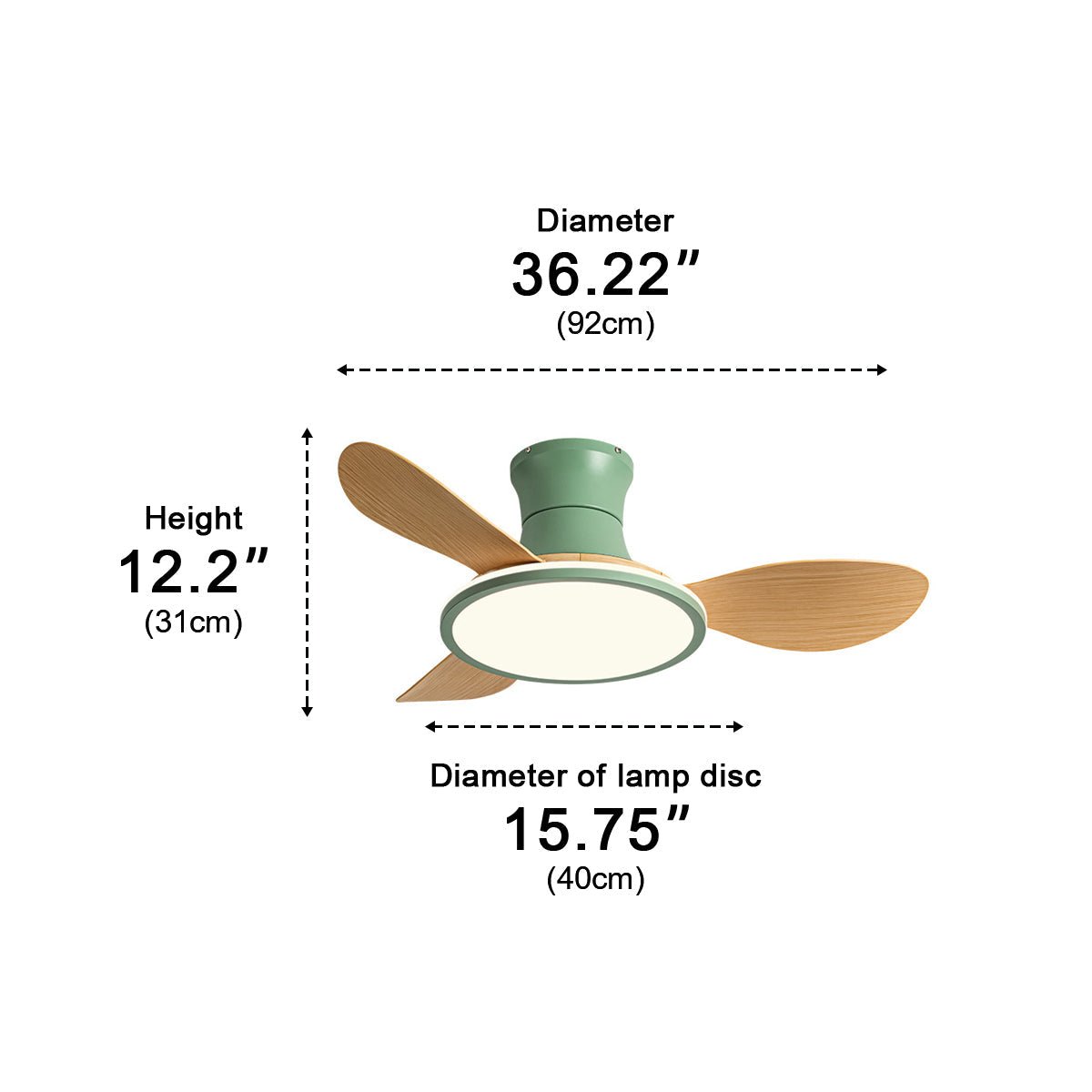 Modern Minimalist 15.7'' Lampshade 6-Speed Reverse Ceiling Fan Light