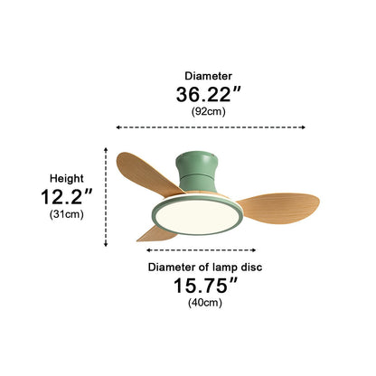 Modern Minimalist 15.7'' Lampshade 6-Speed Reverse Ceiling Fan Light