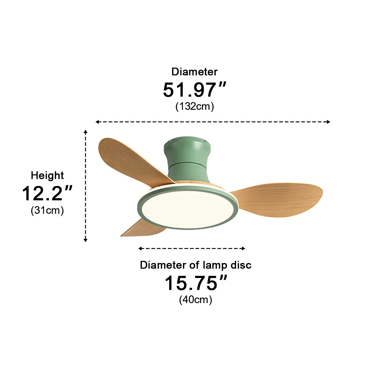 Modern Minimalist 15.7'' Lampshade 6-Speed Reverse Ceiling Fan Light