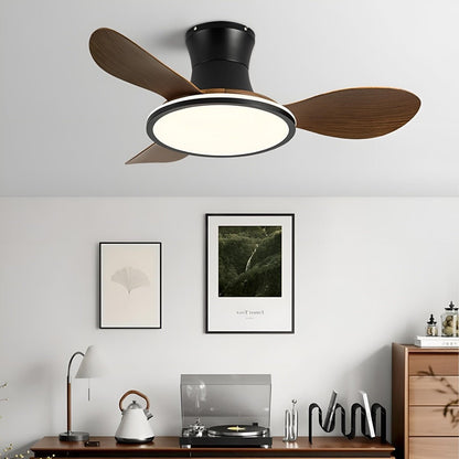 Modern Minimalist 15.7'' Lampshade 6-Speed Reverse Ceiling Fan Light