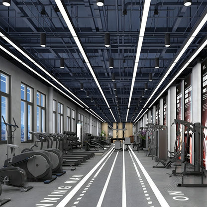 Modern Minimalist Black LED Recessed Office Hanging Light