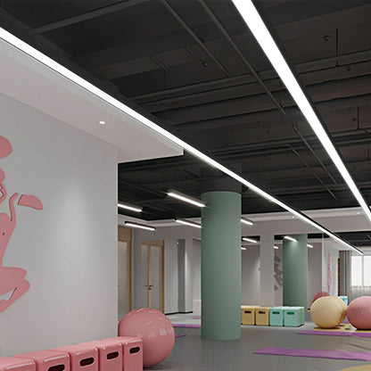 Modern Minimalist Black LED Recessed Office Hanging Light