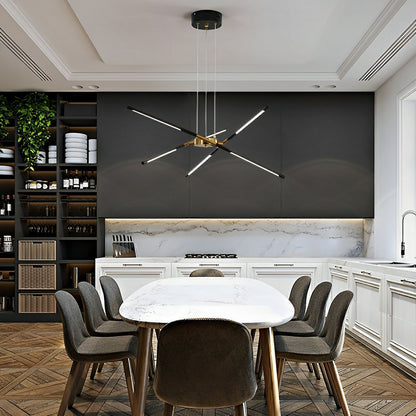 Modern Minimalist Geometric LED Long Strip Indoor Pendant Lights