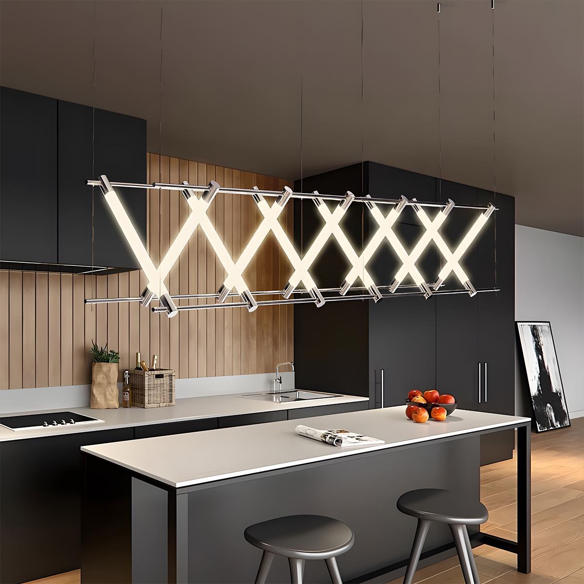 Modern Minimalist Fishbone Light Combination Bar Pendant Lights