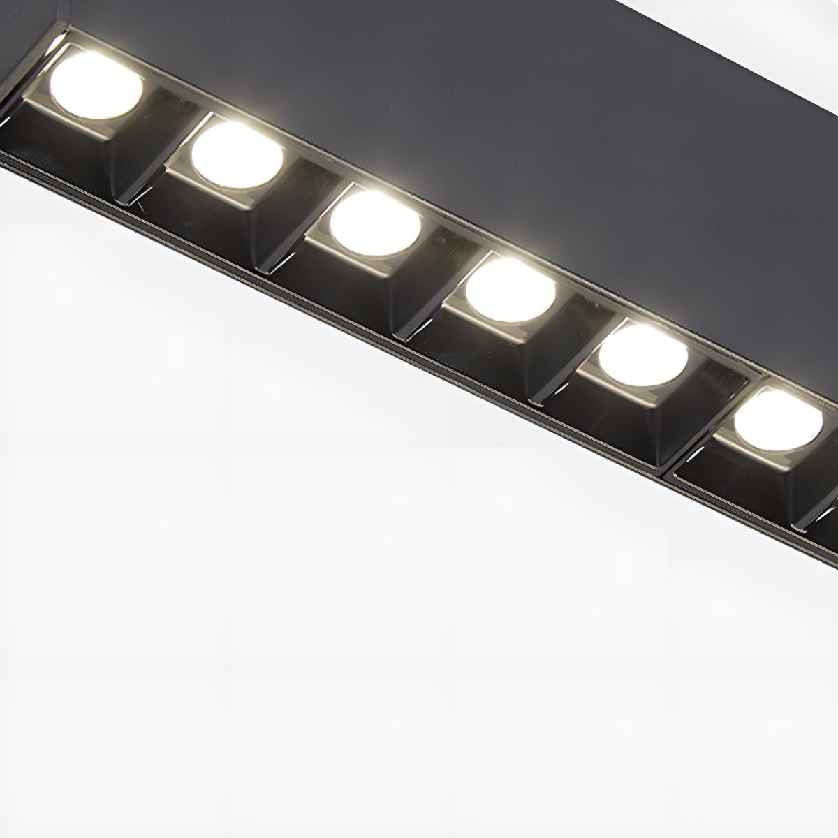 Modern Minimalist Grille LED Long Strip Pendant Lights