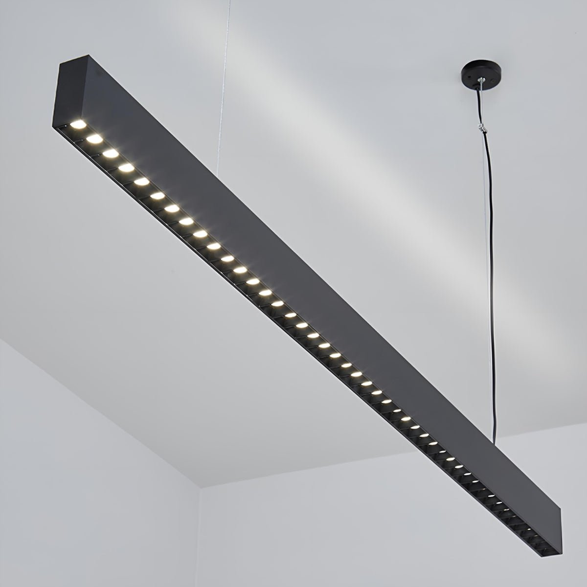 Modern Minimalist Grille LED Long Strip Pendant Lights