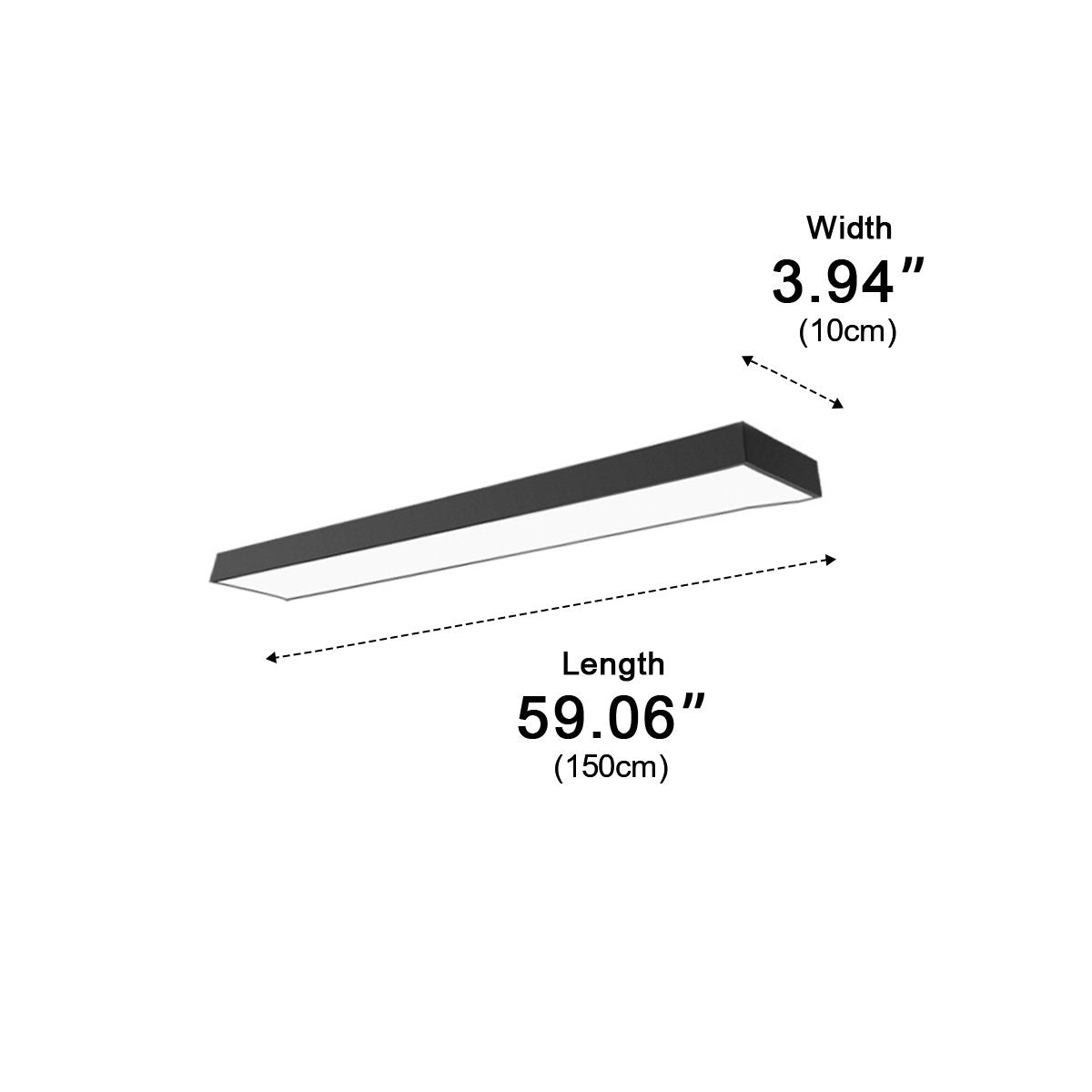 Modern Minimalist Black LED Recessed Office Hanging Light