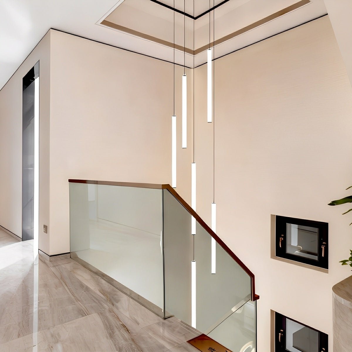 Modern Minimalist Long Strip LED Stairs Pendant Lights
