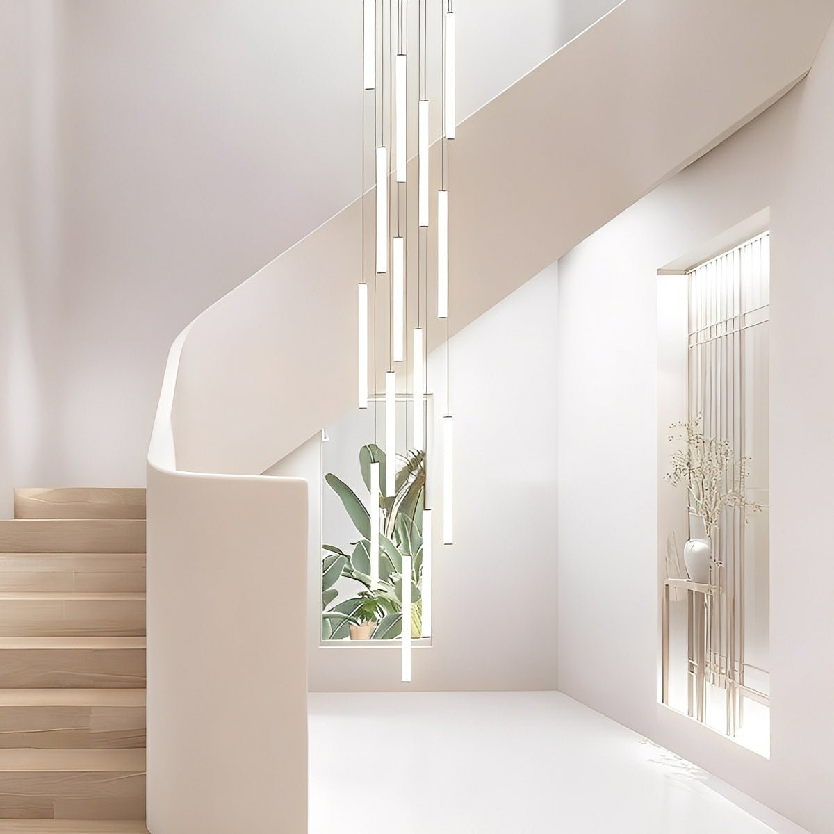 Modern Minimalist Long Strip LED Stairs Pendant Lights