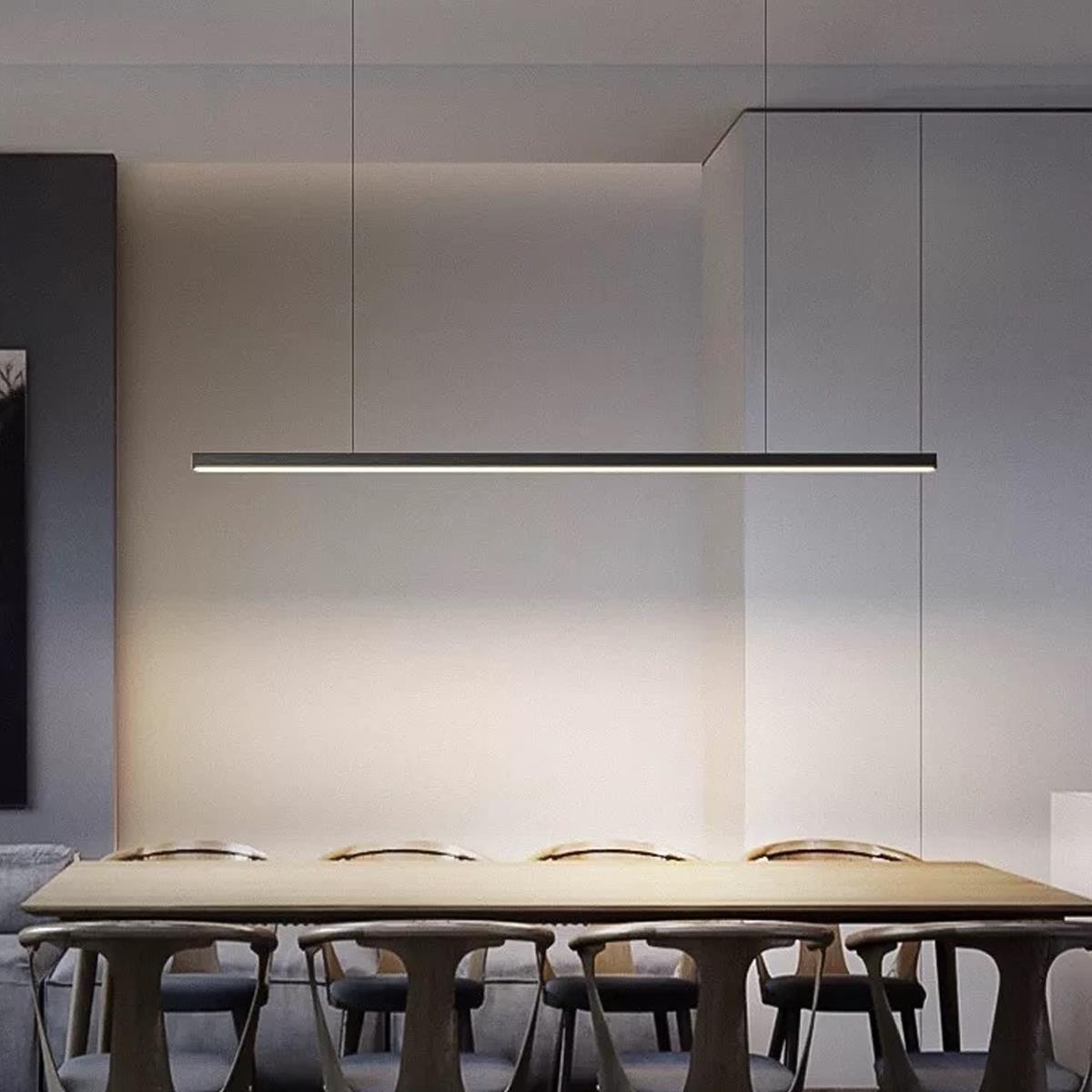 Modern Minimalist Long Strip Light Pendant Lights  up and down adjustable