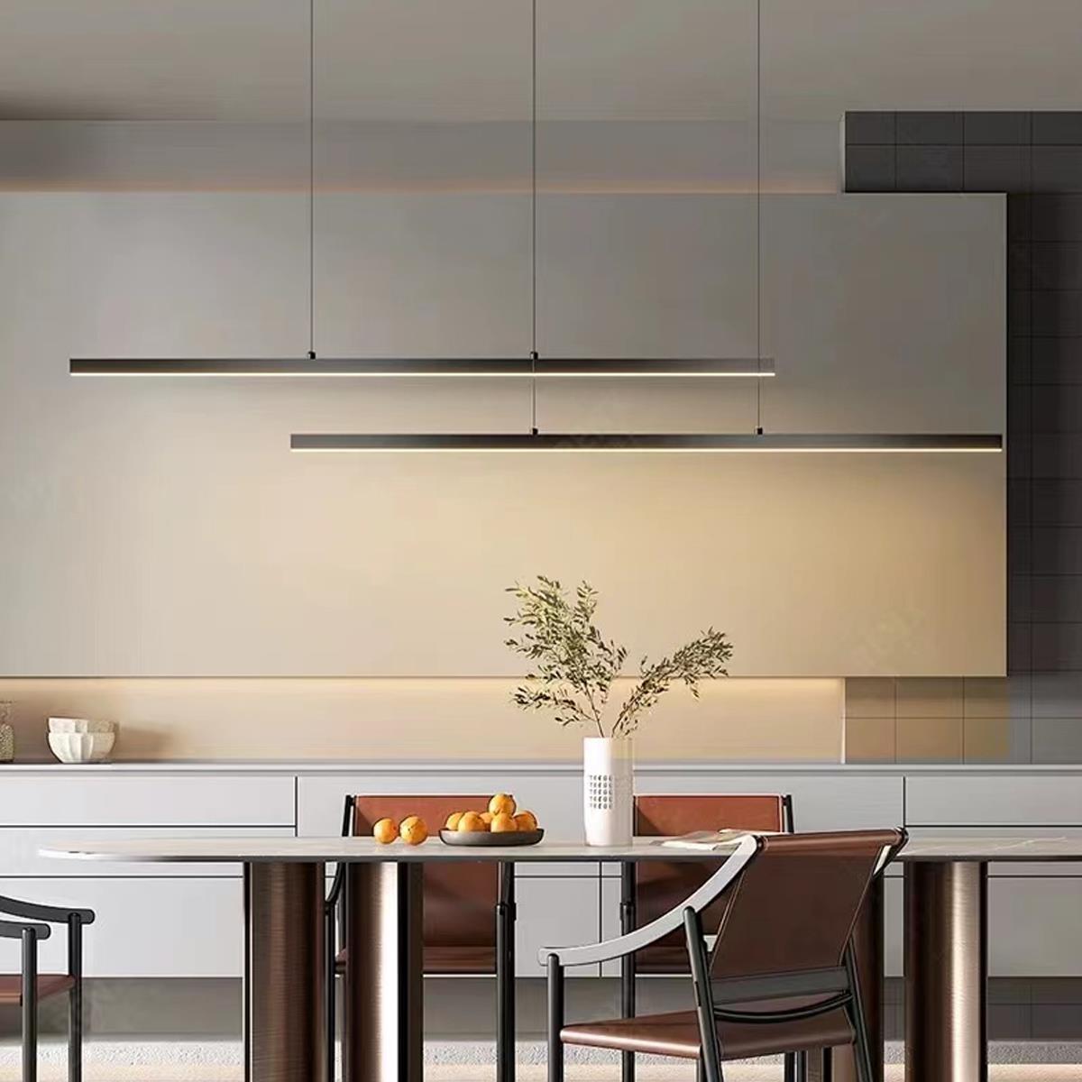 Modern Minimalist Long Strip Light Pendant Lights  up and down adjustable
