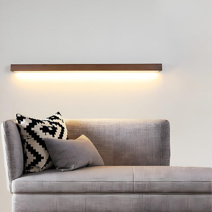 Modern Minimalist Wood Up&Down LED Long Strip Indoor Wall Sconce
