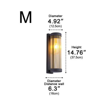 Modern Waterproof Cylinder Striped Glass Outdoor LED Porch Wall Lights