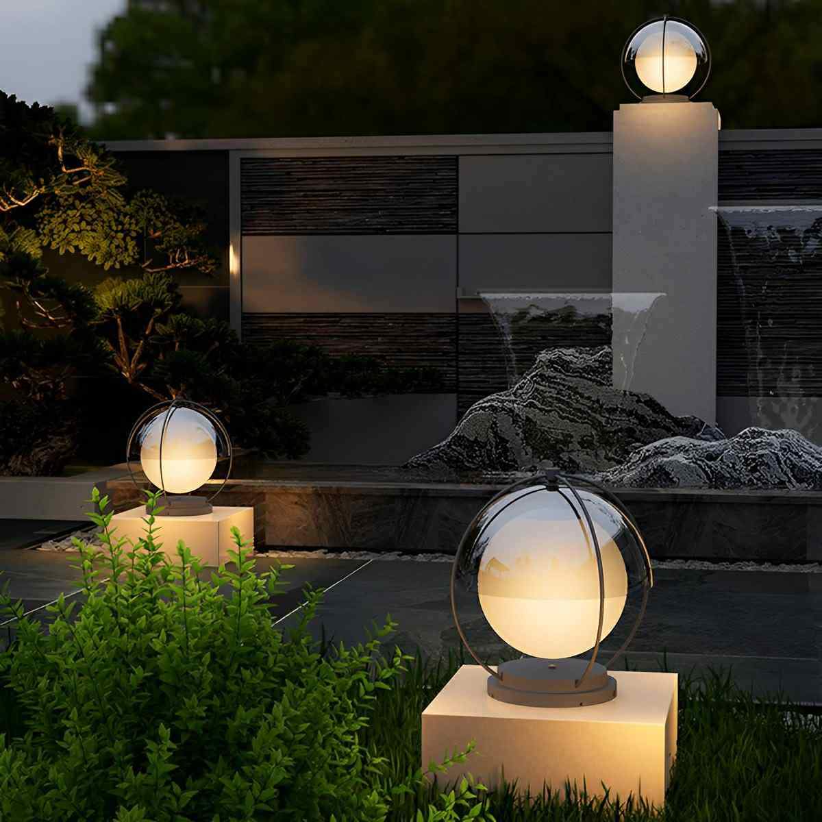 Modern Waterproof Globe Planet LED Outdoor Post Lights