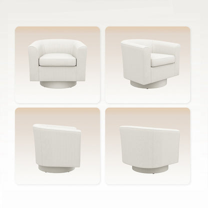 Modern Tufted Swivel Accent Chair with Armrest Ottoman-Armchair