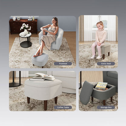 Modern Tufted Swivel Accent Chair with Armrest Ottoman-Armchair