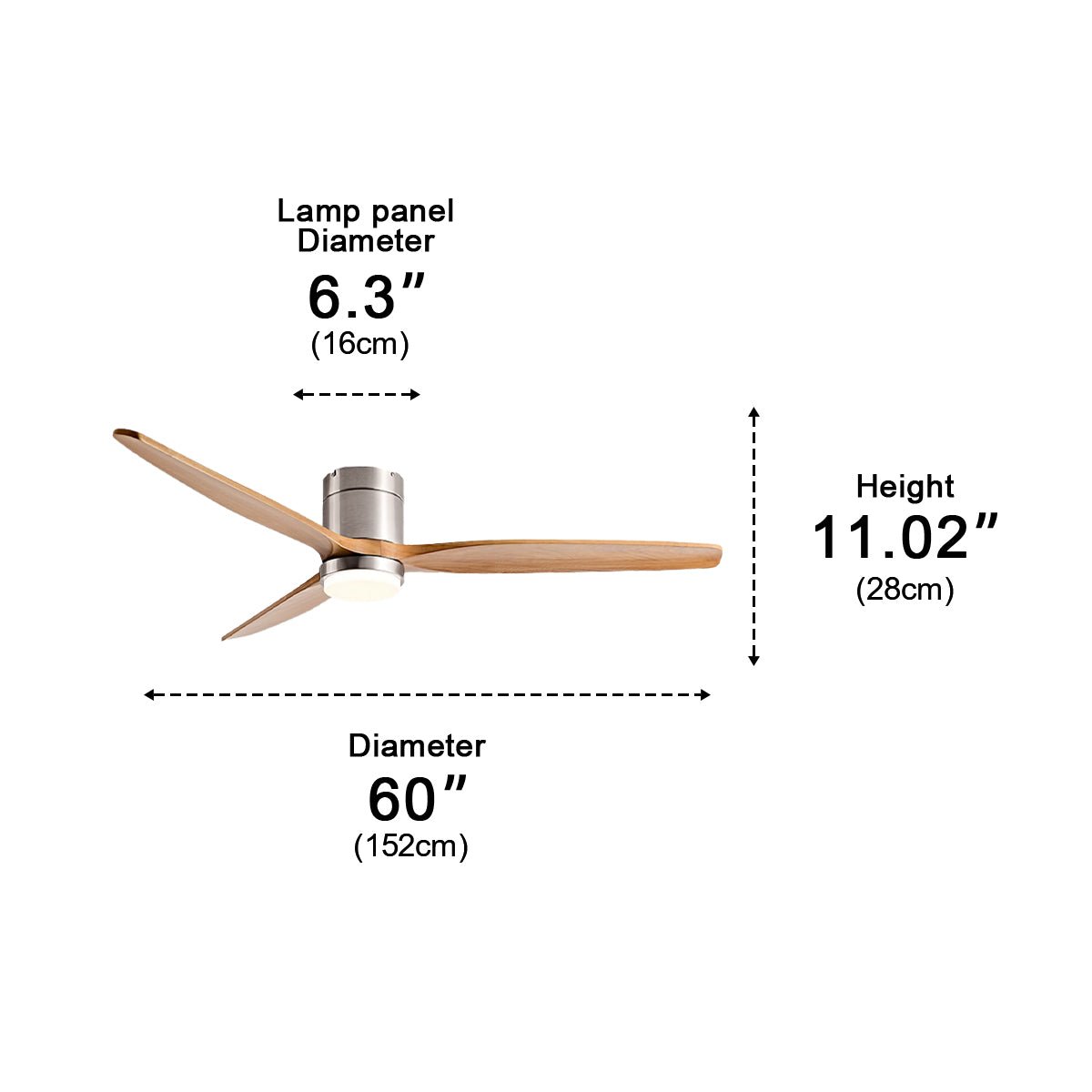Modern Wood Grain 6-Speed Reverse DC Motor Fan Ceiling Fan Light