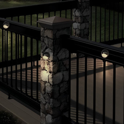 Moon Shaped Round Waterproof LED Low Voltage Black Modern Step Lights