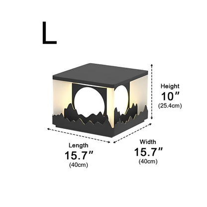 Mountain Scenery Waterproof LED Modern Fence Post Lights