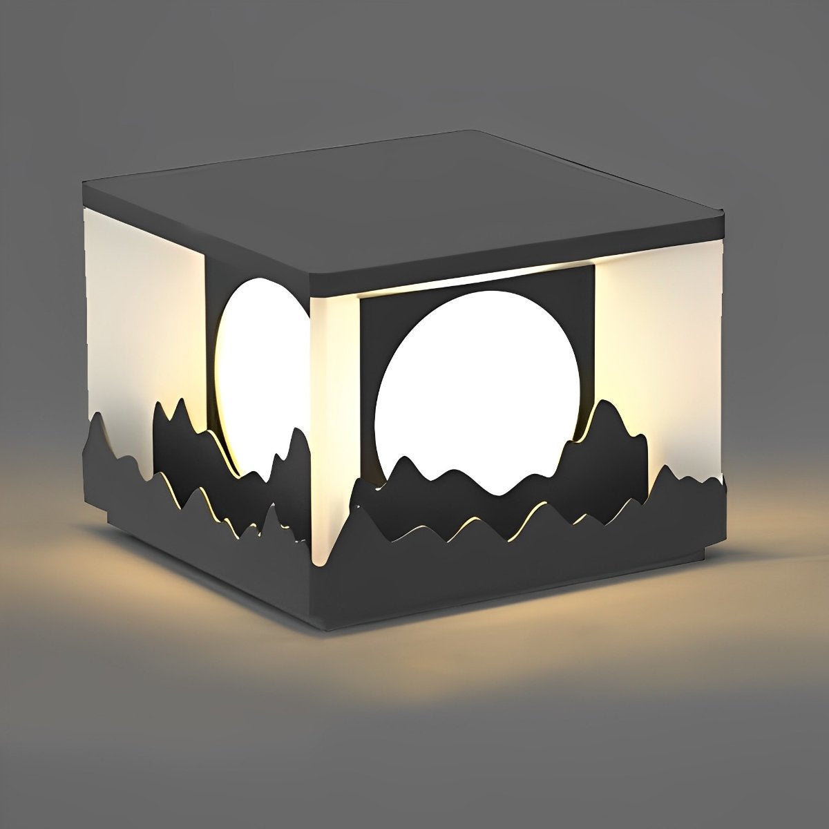 Mountain Scenery Waterproof LED Modern Fence Post Lights