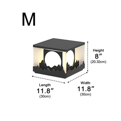 Mountain Scenery Waterproof LED Modern Fence Post Lights