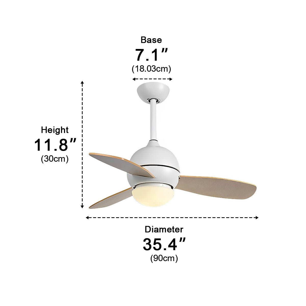 Nordic Minimalist LED Ceiling Paddle Fan with Remote Control Adjustable Wind Speed Fan