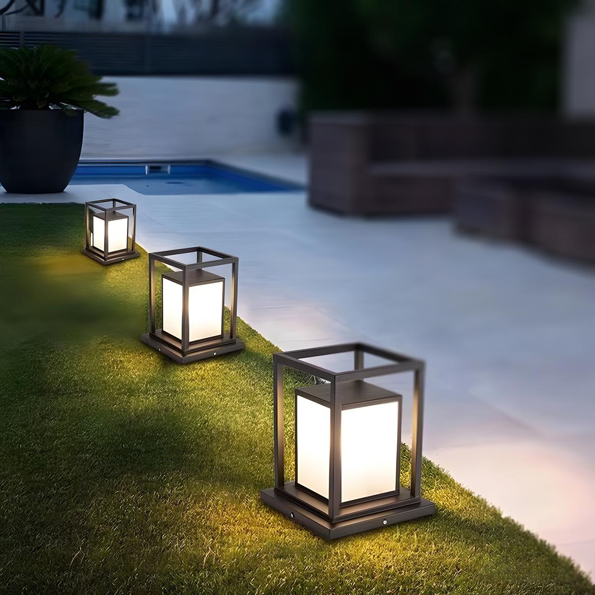 Outdoor Waterproof LED Black Modern Outdoor Fence Post Lights