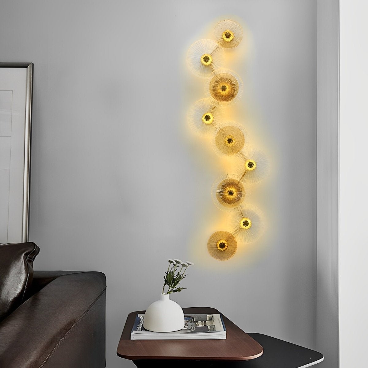 Petals Round Glass Luxury LED Personality Post-Modern  Wall Sconce