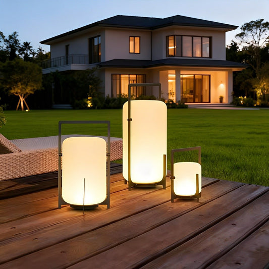 Portable Lantern Shaped Waterproof LED Modern Outdoor Lights Floor Lamp