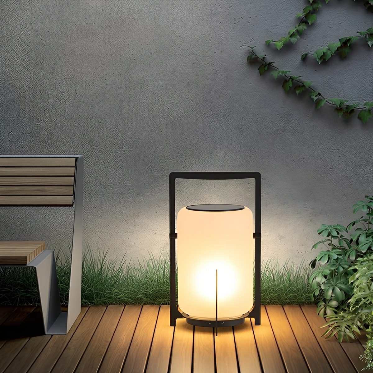 Portable Lantern Shaped Waterproof LED Modern Outdoor Lights Floor Lamp