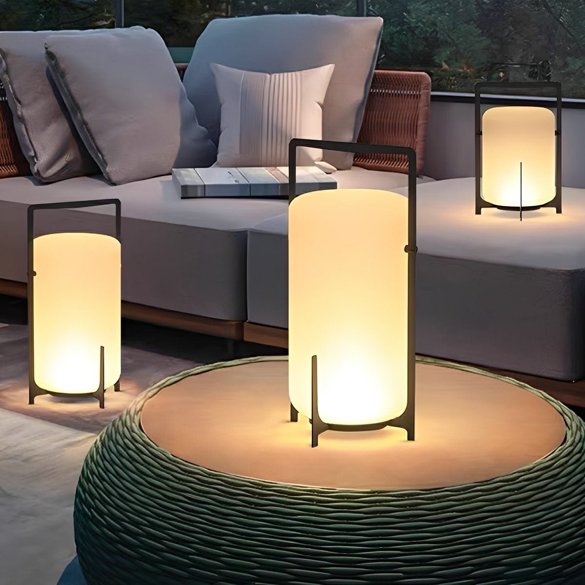 Portable Lantern Shaped Waterproof LED Modern Outdoor Lights Floor Lamp