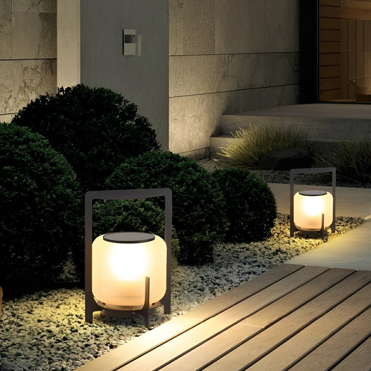 Portable Lantern Shaped Waterproof LED Modern Outdoor Lights Floor Lamp