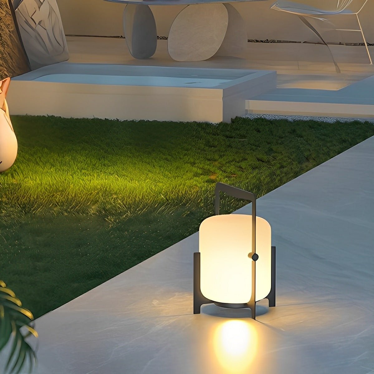 Portable Lantern Shaped Waterproof LED Modern Outdoor Lights Floor Lamp