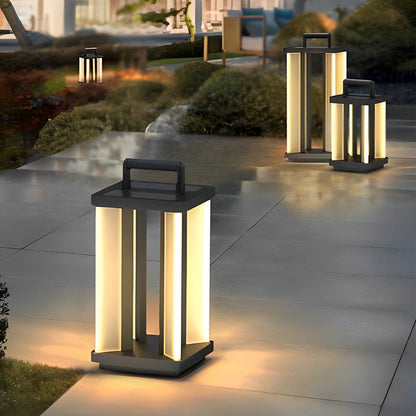 Portable Lantern Waterproof LED Black Modern Lawn Lights