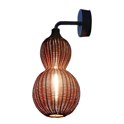 Rattan Gourd Waterproof Retro Outdoor Chandelier Porch Lights