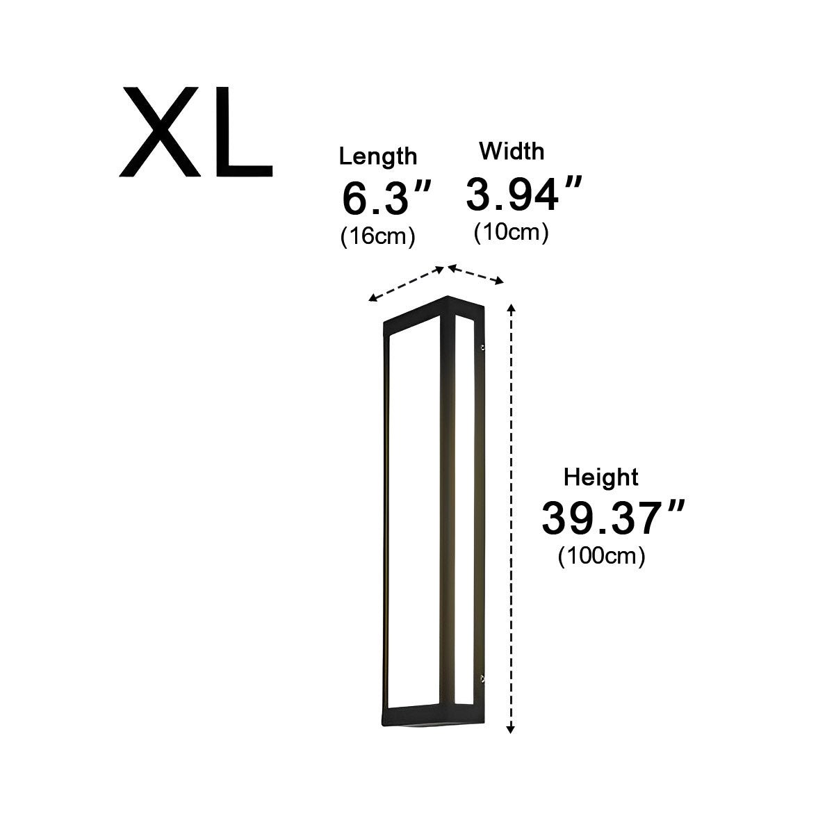 Rectangular LED Waterproof Black Modern Outdoor Exterior Light Wall Sconce