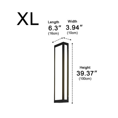 Rectangular LED Waterproof Black Modern Outdoor Exterior Light Wall Sconce