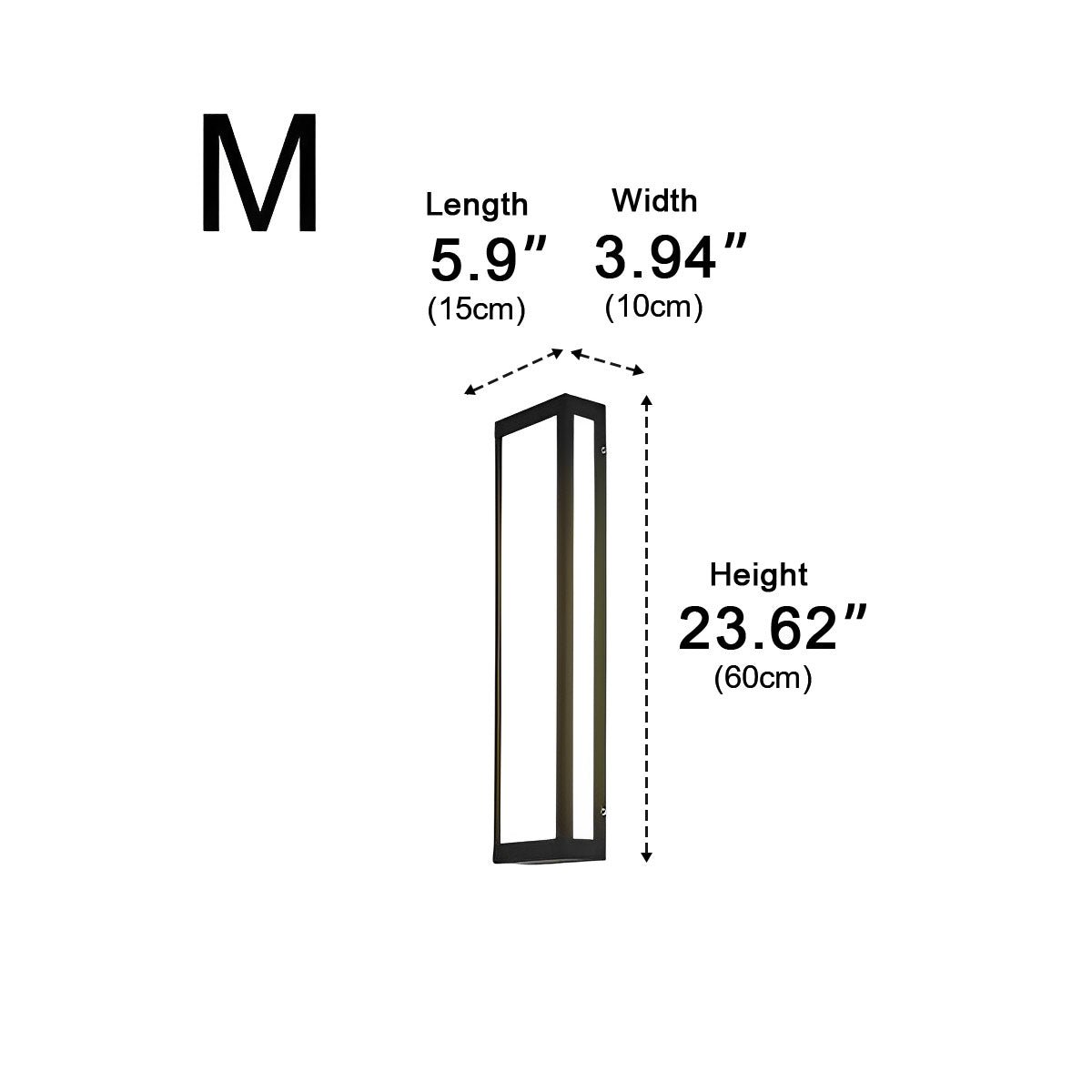 Rectangular LED Waterproof Black Modern Outdoor Exterior Light Wall Sconce