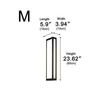 Rectangular LED Waterproof Black Modern Outdoor Exterior Light Wall Sconce